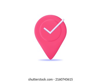 Map location pointer 3d. Navigation icon for web, Vector Illustration.