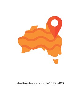 map location pointer australia icon on white background vector illustration