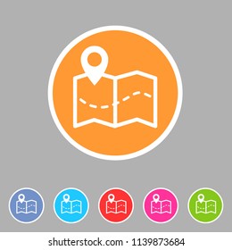 Map location pointer icon flat web sign symbol logo label