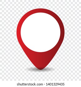 Map location pointer icon on transparent background. Map pin for target or destination