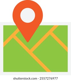 Map Location Pointer Icon Vector Flat Illustration