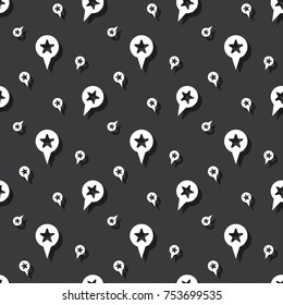 Map Location Pointer Sign Seamless Dark Pattern Background