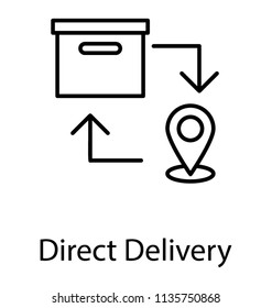 
A map location pointer straightly directing towards a package to be delivered, gripping description of direct delivery
