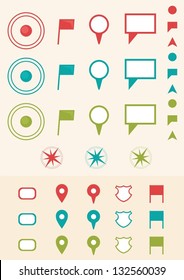 Map Location Pointers And Pins Icon Set