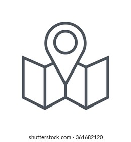Map, location, real estate icon suitable for info graphics, websites and print media. Vector, flat icon, clip art.