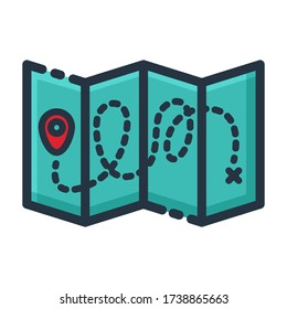 Vector de icono de vacaciones de la ruta de localización de mapas