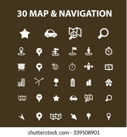 map, location, route  icons, signs vector concept set for infographics, mobile, website, application
