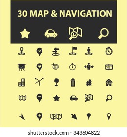 map, location, route  icons, signs vector concept set for infographics, mobile, website, application
