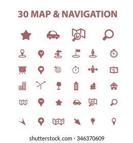 map, location, route  icons, signs vector concept set for infographics, mobile, website, application 