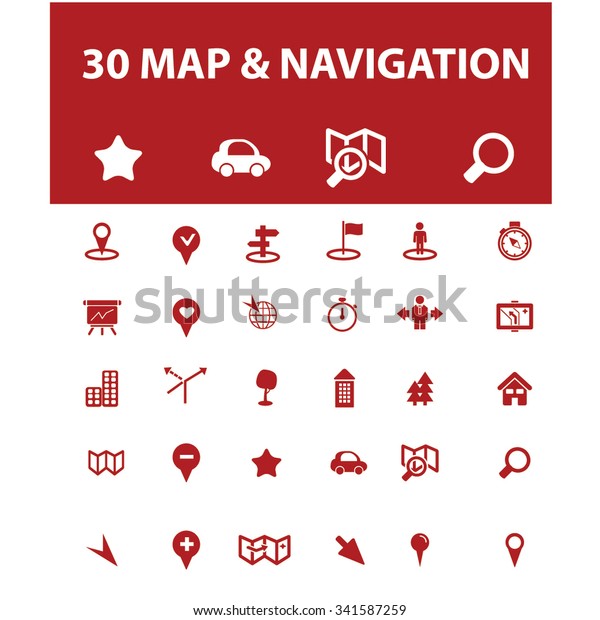 map, location, route \
icons, signs vector concept set for infographics, mobile, website,\
application\
