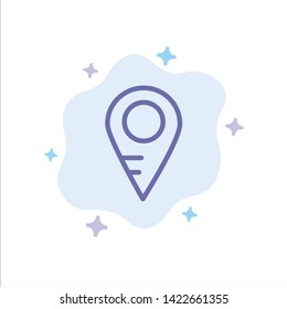 Map, Location, School Blue Icon on Abstract Cloud Background