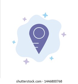 Map, Location, School Blue Icon on Abstract Cloud Background