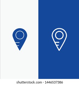 Map, Location, School Line and Glyph Solid icon Blue banner Line and Glyph Solid icon Blue banner