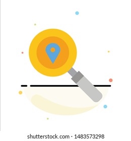 Map, Location, Search, Navigation Abstract Flat Color Icon Template