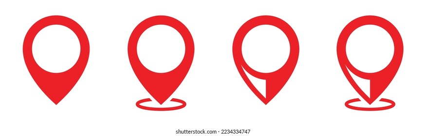 Map Location Set Icon. Map pointer icon. GPS Location Icon, Vector Illustration