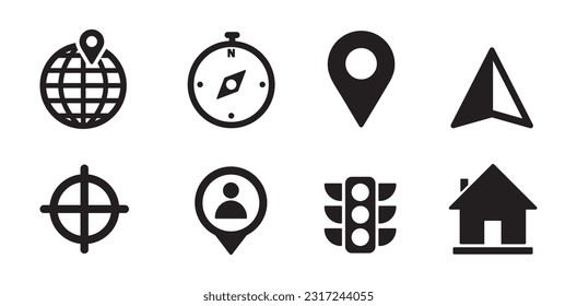 Map Location Set Icon Vector Illustration
