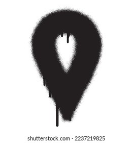Map location symbol with black spray paint. vector illustration