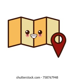 Map location symbol kawaii cute cartoon
