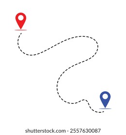 Map and location symbols set. Mapping icon collection. Geolocation map path distance. GPS cartography position. Pinpoint, map search, route, navigator