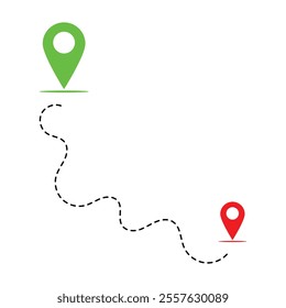 Map and location symbols set. Mapping icon collection. Geolocation map path distance. GPS cartography position. Pinpoint, map search, route, navigator