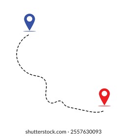 Map and location symbols set. Mapping icon collection. Geolocation map path distance. GPS cartography position. Pinpoint, map search, route, navigator