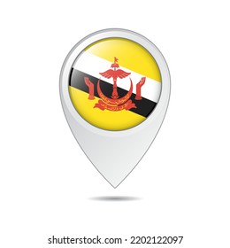 etiqueta de ubicación del mapa de la bandera de Brunéi