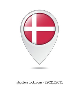 map location tag of Denmark flag
