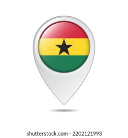 etiqueta de ubicación de mapa de la bandera de Ghana