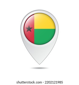 etiqueta de ubicación del mapa de la bandera de Guinea Bissau