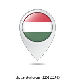 Map Location Tag Of Hungary Flag