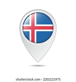 etiqueta de ubicación de mapa de la bandera de Islandia