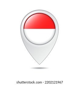 map location tag of Indonesia flag