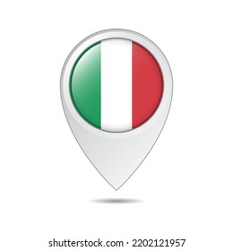 map location tag of Italy flag
