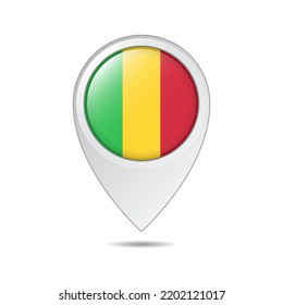 etiqueta de ubicación del mapa de la bandera de Mali