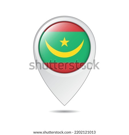 map location tag of Mauritania flag