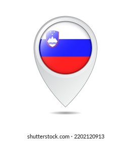 etiqueta de ubicación del mapa de la bandera de Eslovenia