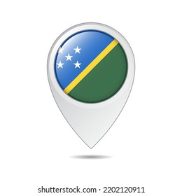 etiqueta de ubicación del mapa de la bandera de las Islas Salomón