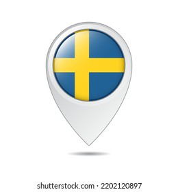 etiqueta de ubicación de mapa de la bandera de Suecia