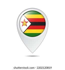 map location tag of Zimbabwe flag
