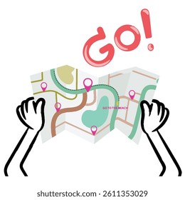 map location travel vector illustration vacation, adventure and exploration