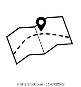 Map with location vector icon