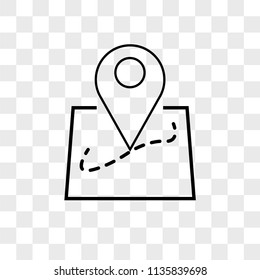 Map location vector icon on transparent background, Map location icon