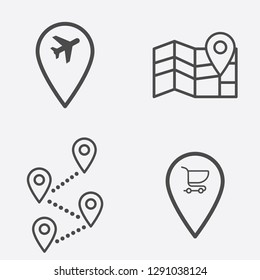 Map and location vector icon sign symbol