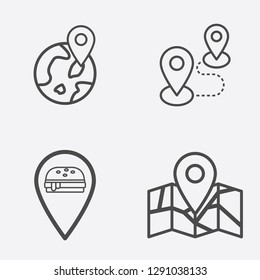 Map and location vector icon sign symbol