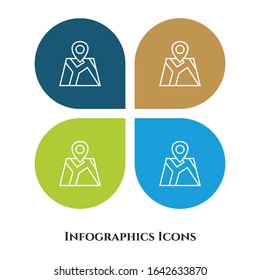 Map Location Vector Illustration icon for all purpose. Isolated on 4 different backgrounds.