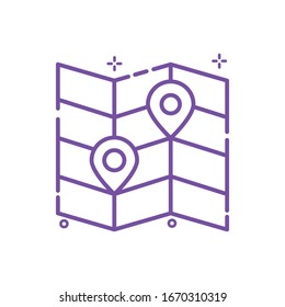 Map Location Vector illustration. Shopping and E-commerce Outline icon. EPS 10 File
