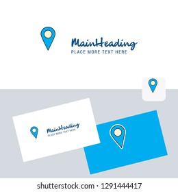 Map location  vector logotype with business card template. Elegant corporate identity. - Vector