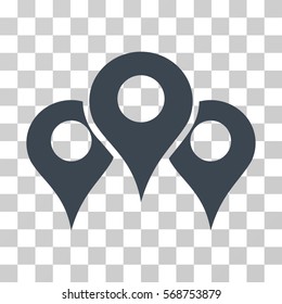 Map Locations icon. Vector illustration style is flat iconic symbol, smooth blue color, transparent background. Designed for web and software interfaces.