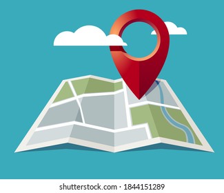 Map locator icon. Pin location on map