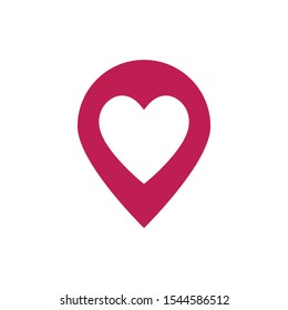 Map locator symbol heart  vector